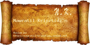 Nawratil Krisztián névjegykártya